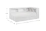 Kory White Twin Reversible Wood Bookcase Corner Bed With Underbed Storage Boxes - Detail