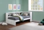 Kory White Twin Reversible Wood Bookcase Corner Bed - Room