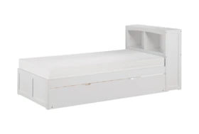 Kory White Twin Bookcase Bed With Trundle