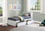 Kory White Twin Bookcase Bed With Underbed Storage Boxes - Room