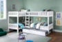 Kory White Twin Corner Bunk Bed With Trundle - Room
