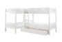 Kory White Twin Corner Bunk Bed With Underbed Storage Boxes - Detail