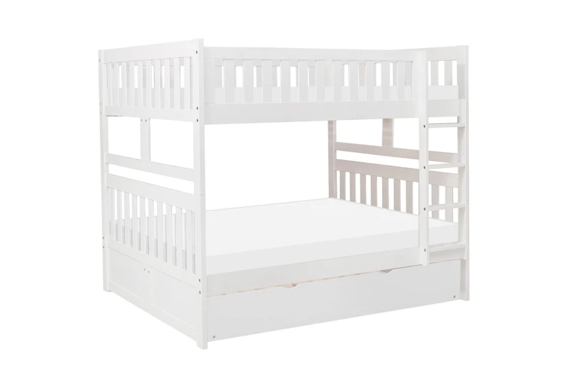 Kory White Full Over Full Wood Bunk Bed With Trundle - 360