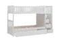 Kory White Twin Over Twin Bunk Bed With Reversible Stairway Chest + Trundle - Detail