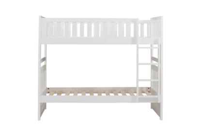 Kory White Twin Over Twin Bunk Bed - Front