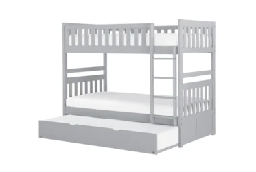 Kory Grey Twin Over Twin Bunk Bed With Trundle