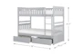 Kory Grey Twin Over Twin Wood Bunk Bed With Underbed Storage Boxes - Detail