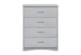 Kory Grey 4-Drawer Chest - Front