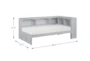 Kory Grey Twin Reversible Bookcase Corner Bed - Detail