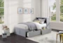 Kory Grey Twin Wood Bookcase Bed With Underbed Storage Boxes - Room