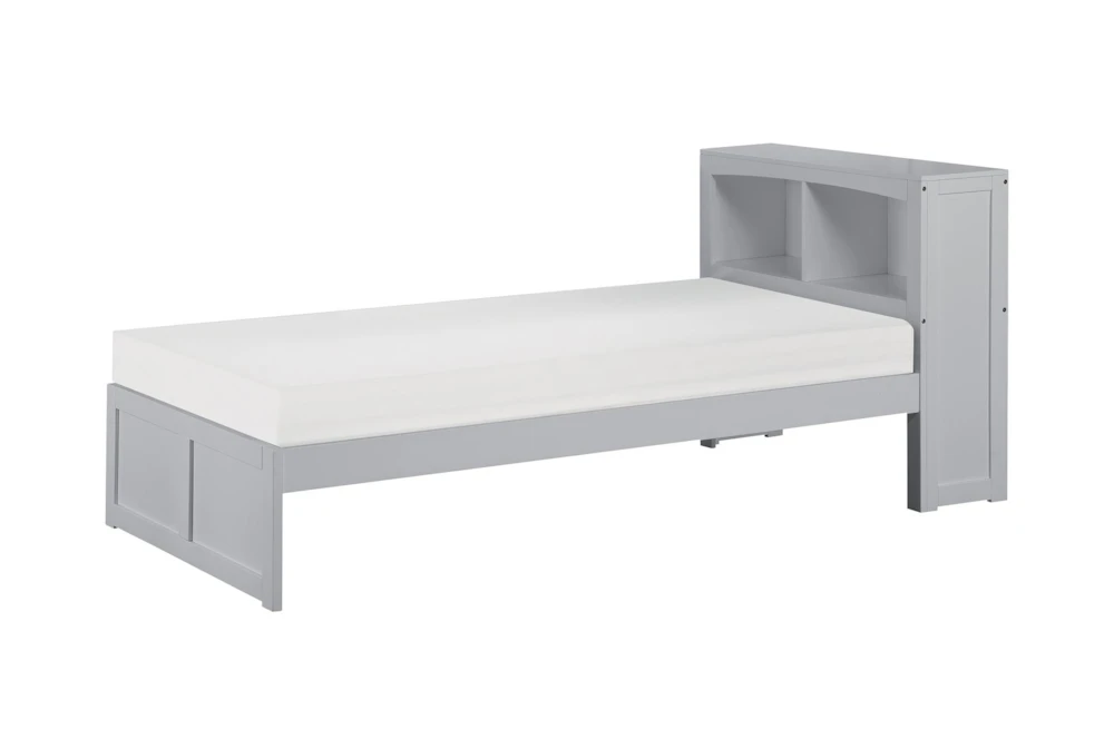 Kory Grey Twin Wood Bookcase Bed