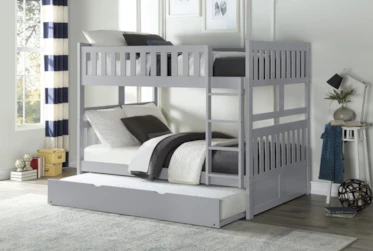 Kory Grey Full Over Full Bunk Bed With Trundle