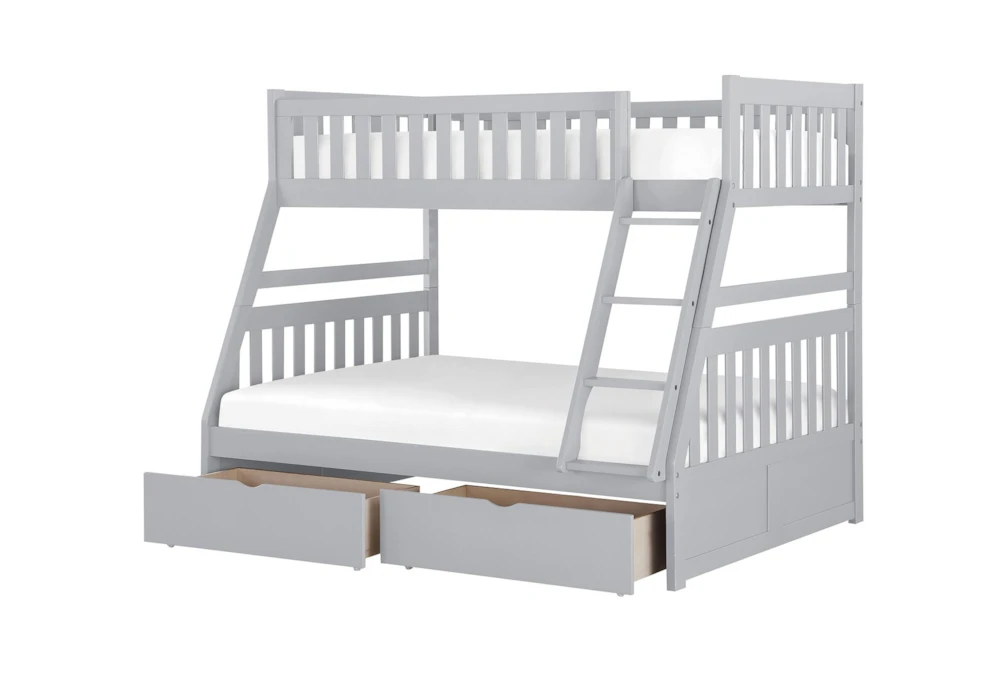 Kory Grey Twin Over Full Bunk Bed With Underbed Storage Boxes