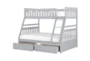 Kory Grey Twin Over Full Bunk Bed With Underbed Storage Boxes - Signature