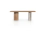 Solid Oak + Stainless Steel 84" Dining Table - Front
