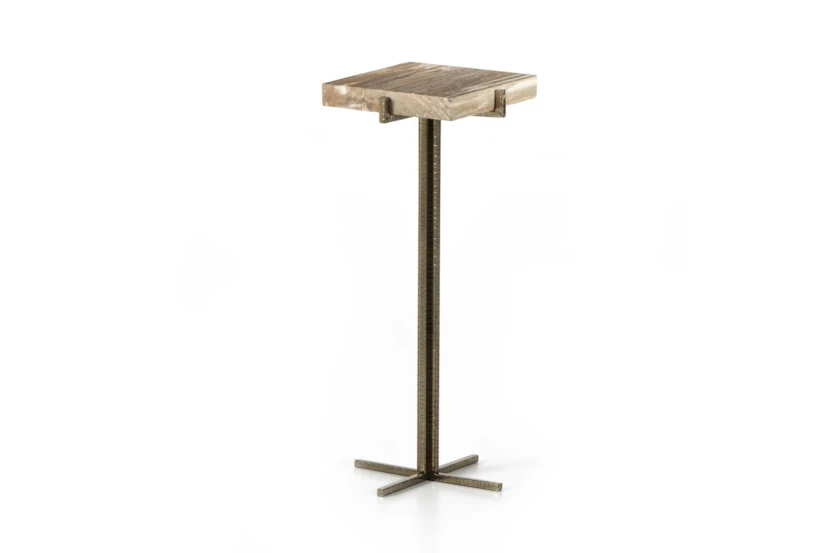 Jonty Square End Table- Petrified Wood - 360
