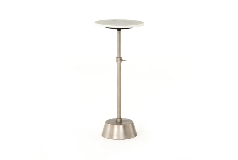 Round Metal + Marble Adjustable Accent Table