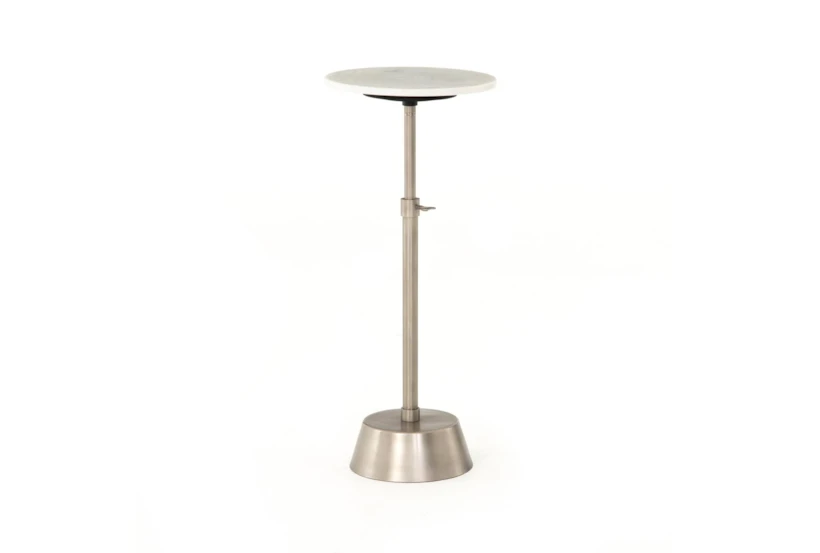 Round Metal + Marble Adjustable Accent Table - 360