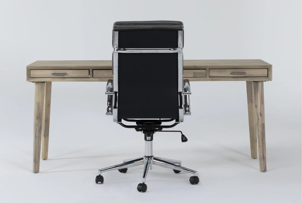 Allen Computer Desk + Moby Grey High Back Office Chair