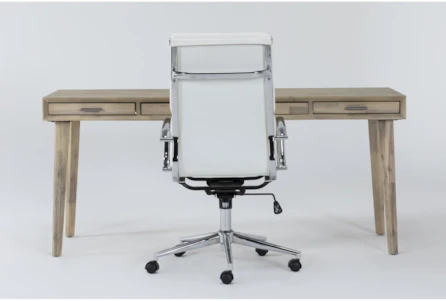 Allen Computer Desk + Moby White High Back Office Chair