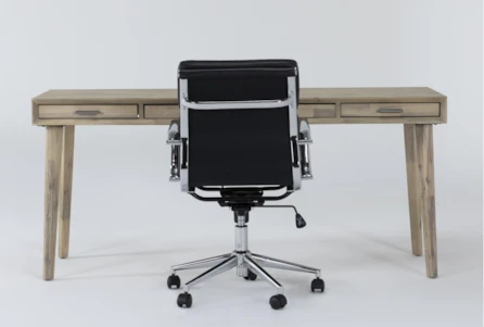 Allen Computer Desk + Moby Black Low Back Office Chair