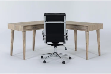 Allen Corner Desk + Moby Black High Back Office Chair
