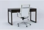 Pierce Espresso Computer Desk + Moby White High Back Office Chair - Side