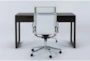 Pierce Espresso Computer Desk + Moby White High Back Office Chair - Signature