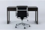 Pierce Espresso Computer Desk + Moby Grey Low Back Office Chair - Signature
