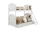 Destini White Twin Over Twin Wood Bunk Bed With Trundle - Signature