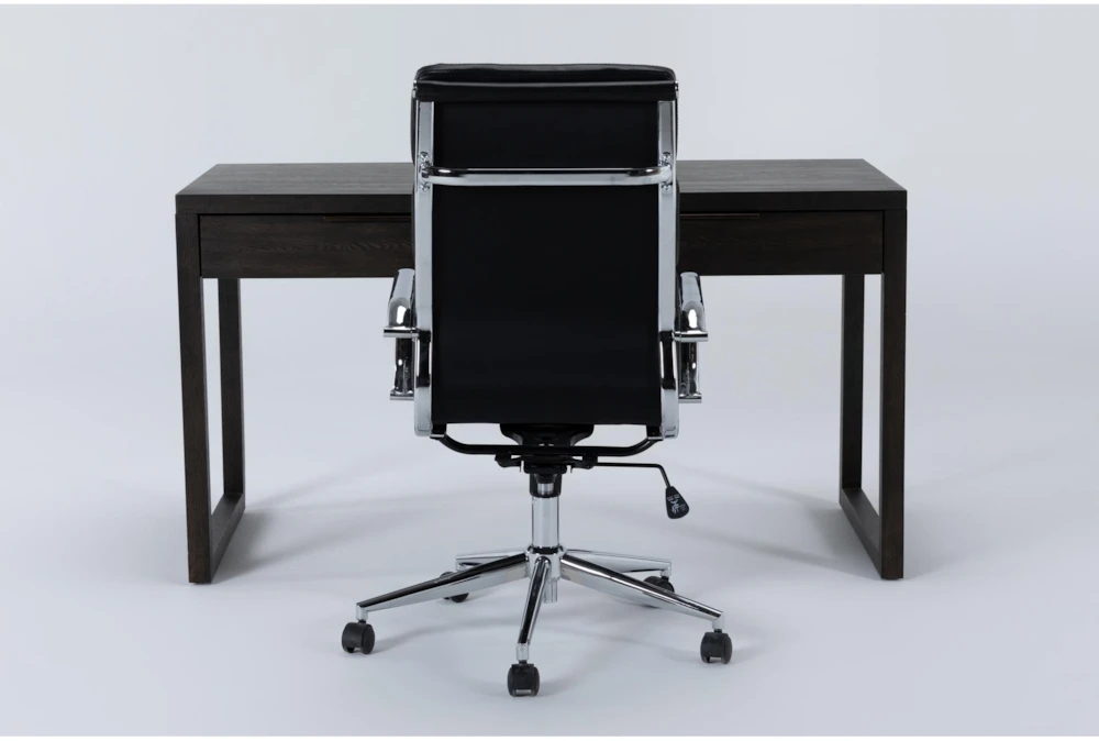 Pierce Espresso Computer Desk + Moby Black High Back Office Chair