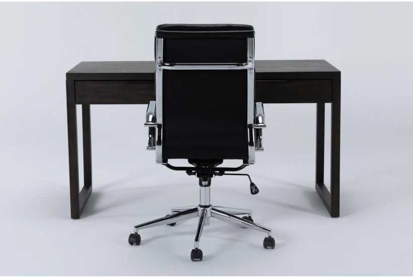 Pierce Espresso Computer Desk + Moby Black High Back Office Chair - 360