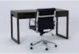 Pierce Espresso Computer Desk + Moby Black Low Back Office Chair - Side