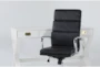 Adams White Desk + Moby Black Low Back Office Chair - Detail