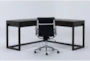 Pierce Espresso Corner Desk + Moby Black Low Back Office Chair - Signature