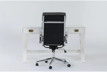 Adams White Desk+ Moby Grey High Back Office Chair