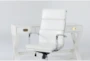 Adams White Desk + Moby White High Back Office Chair - Detail