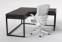 Pierce Espresso Corner Desk + Elton White Office Chair - Side