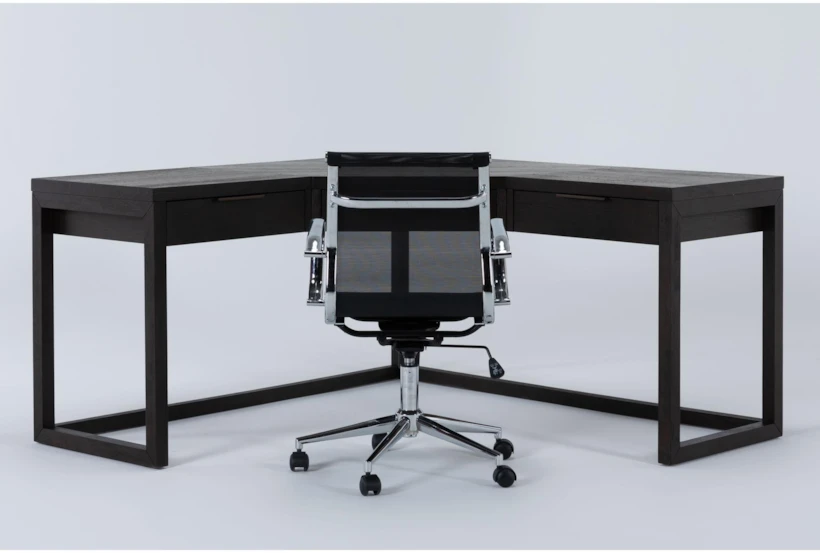 Pierce Espresso Corner Desk + Wendell Office Chair - 360