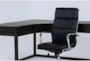 Pierce Espresso Corner Desk + Moby Black High Back Office Chair - Side