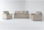 Athos Cream 3 Piece Sofa, Loveseat & Chair Set - Signature