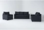 Aramis Midnight Blue 3 Piece Sofa, Loveseat & Chair Set - Signature
