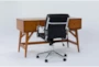 Alton Executive Desk + Moby Black Low Back Rolling Office Chair - Side