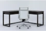 Pierce Espresso Corner Desk + Moby White High Back Office Chair - Signature