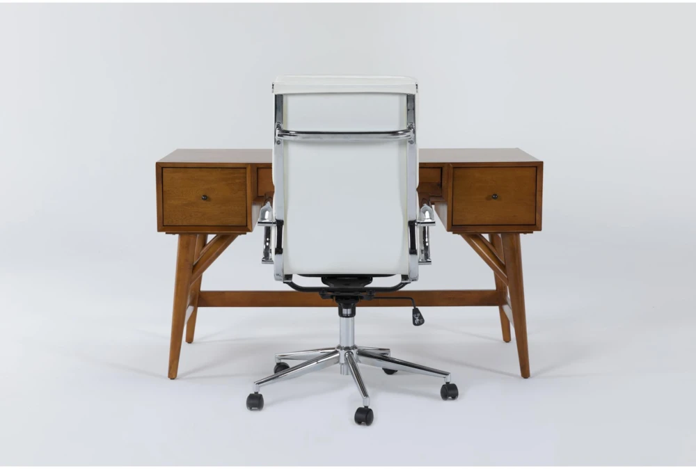 Alton Executive Desk + Moby White High Back Rolling Office Chair