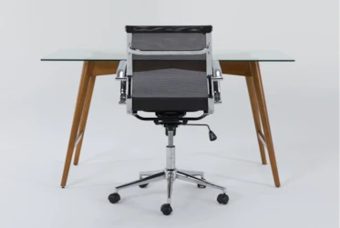 Alton Glass Desk + Wendell Office Chair