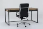 Whistler Desk + Moby Black High Back Rolling Office Chair - Side