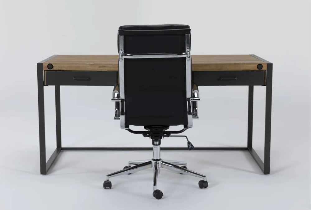 Whistler Desk + Moby Black High Back Rolling Office Chair