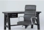 Jaxon Desk + Moby Grey High Back Rolling Office Chair - Side