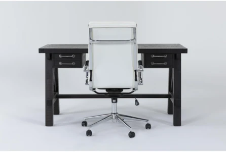 Jaxon Desk + Moby White High Back Rolling Office Chair